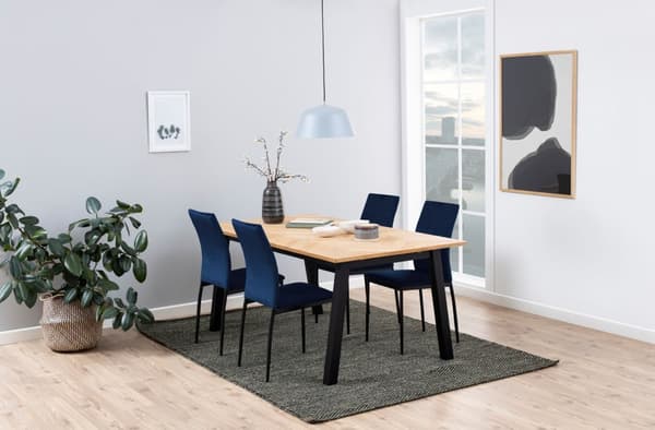4 x Demina spisestuestoler mørkeblå, svart.