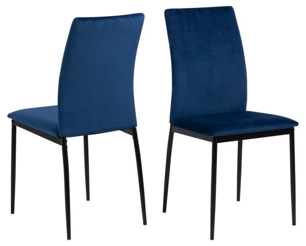 4 x Demina spisestuestoler mørkeblå, svart.
