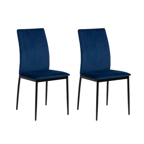4 x Demina spisestuestoler mørkeblå, svart.