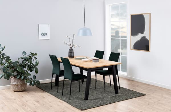 4 x Demina spisestuestoler mørkegrønn, svart.