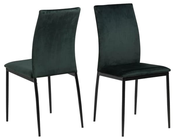 4 x Demina spisestuestoler mørkegrønn, svart.