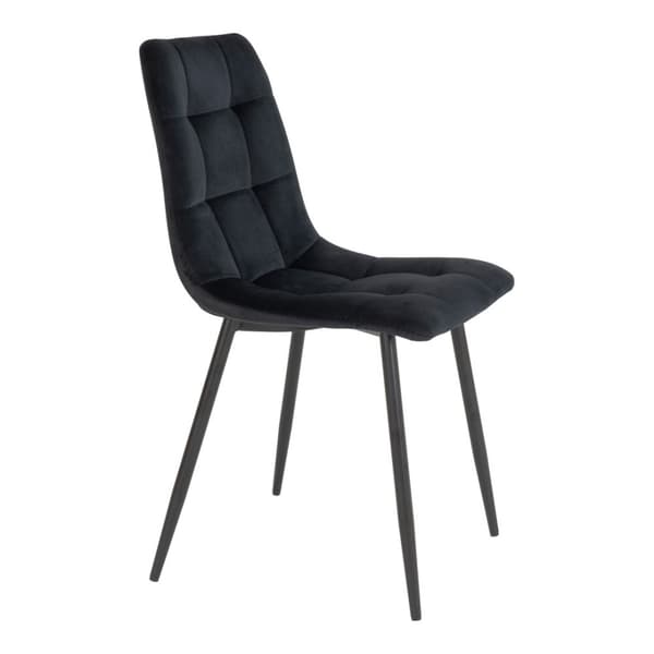 2 x Middelfart spisestuestoler velour svart, svart.