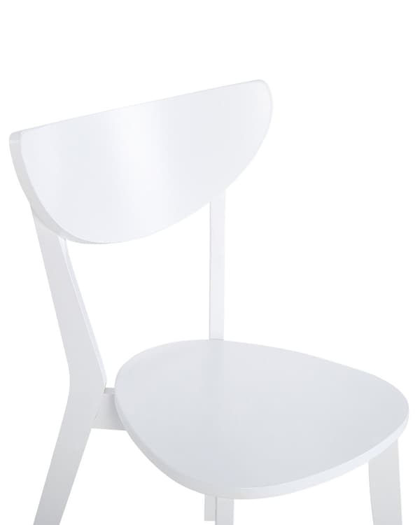 Set med 2 Matstolar Vit MDF Sits Gummiträ Ben Armstödslös Kurvat Ryggstöd