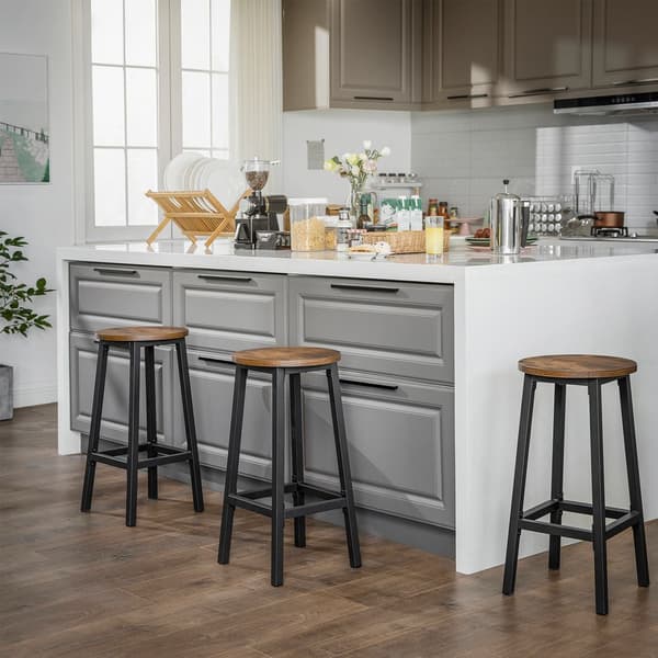 Barstole - Sæt med 2 - Barstole - Køkkenstole - Med robust stålramme - højde 65 cm