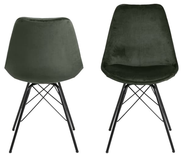 2 x Erin matstol skogsgrön, svart.