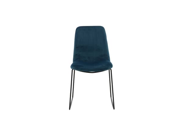 2 x Muce spisestuestoler velour blå.