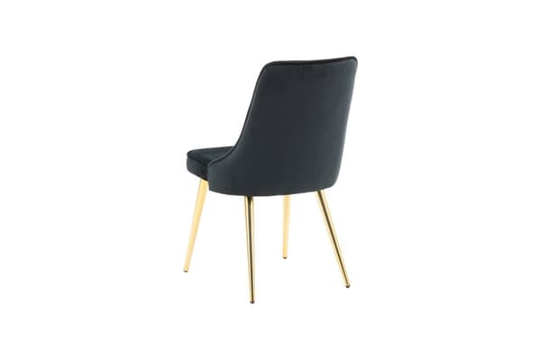 2 x VelvetDeluxe spisestuestoler velour svart, messing dekor.