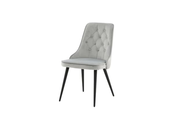 2 x VelvetDeluxe spisestuestoler velour lysegrå.