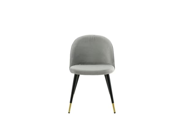 2 x Velvet spisestuestoler velour lysegrå.
