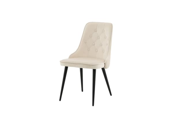 2 x VelvetDeluxe spisestuestoler velour beige, svart.