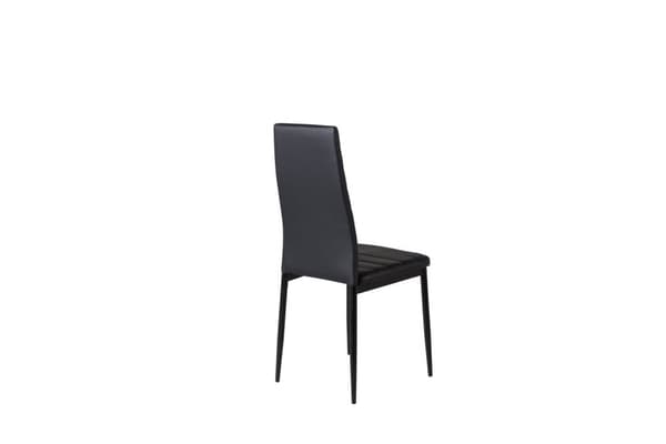 2 x Slim spisestuestol PU kunstlæder sort.