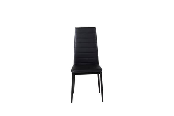 2 x Slim spisestuestol PU kunstlæder sort.