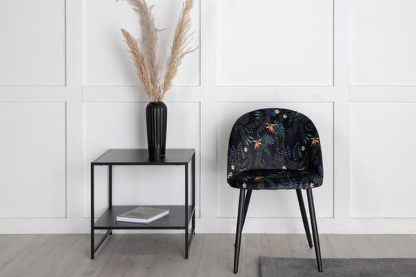 2 x Velvet spisestuestol blomstret.