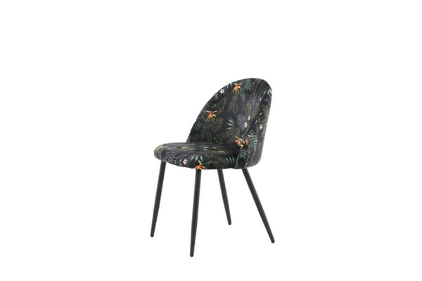 2 x  Velvet spisestuestol blomstret.