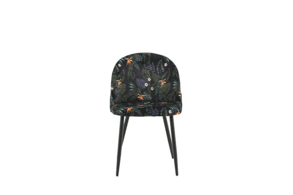 2 x Velvet spisestuestol blomstret.