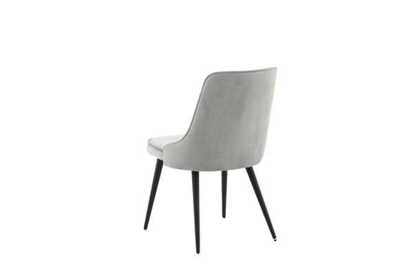 2 x  VelvetDeluxe spisestuestol velour lysegrå.