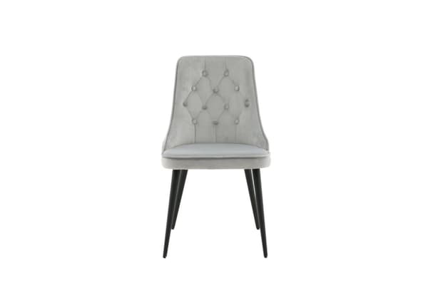 2 x VelvetDeluxe spisestuestol velour lysegrå.