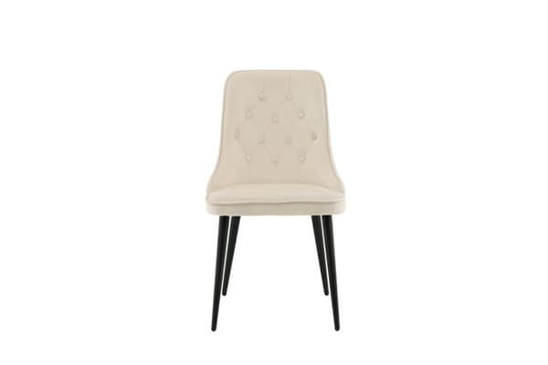 2 x VelvetDeluxe spisestuestol velour beige, sort.