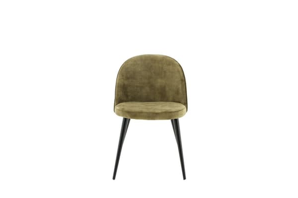 2 x  Velvet spisestuestol velour grøn, sort.