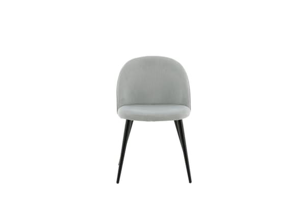 2 x  Velvet spisestuestol fløjl lysegrå, sort.
