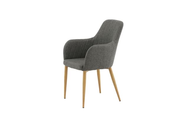 2 x Comfort spisestuestol grå, eg dekor.