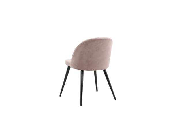 2 x Velvet spisestuestoler velour rosa, svart.