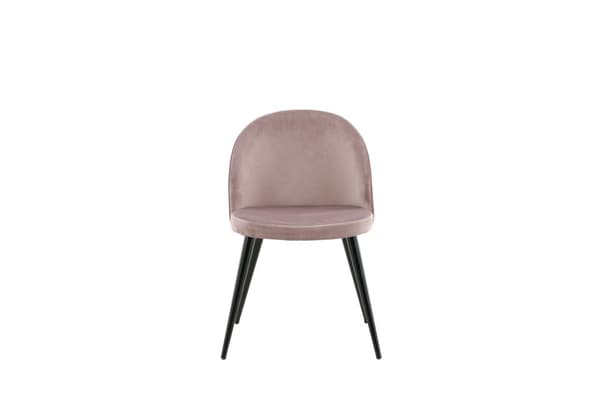 2 x Velvet spisestuestoler velour rosa, svart.