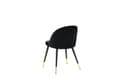Miniatyrbilde 3 av 4: 2 x Velvet spisestuestoler velour svart, messing dekor.