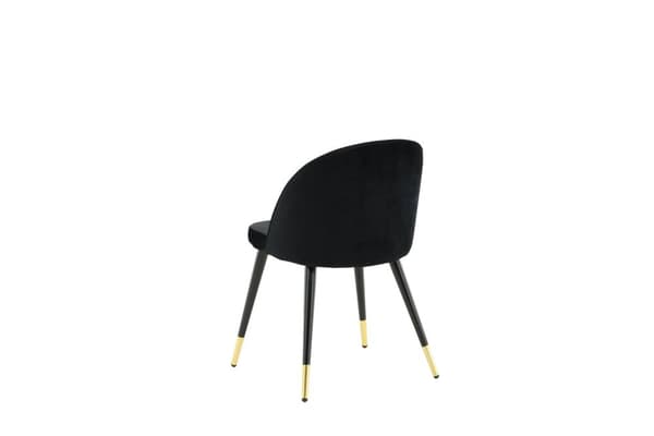 2 x Velvet spisestuestoler velour svart, messing dekor.