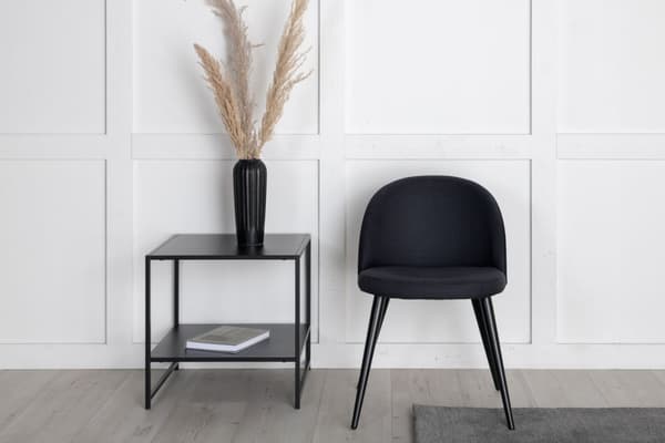 2 x Velvet spisestuestoler svart.