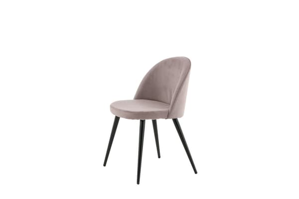 2 x Velvet spisestuestoler fløyel rosa, svart.