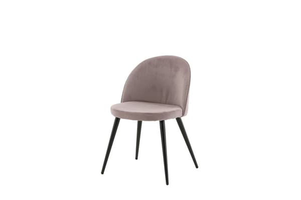 2 x Velvet spisestuestoler fløyel rosa, svart.