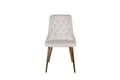 Miniatyrbilde 1 av 4: 2 x VelvetDeluxe spisestuestoler velour beige, messing dekor.