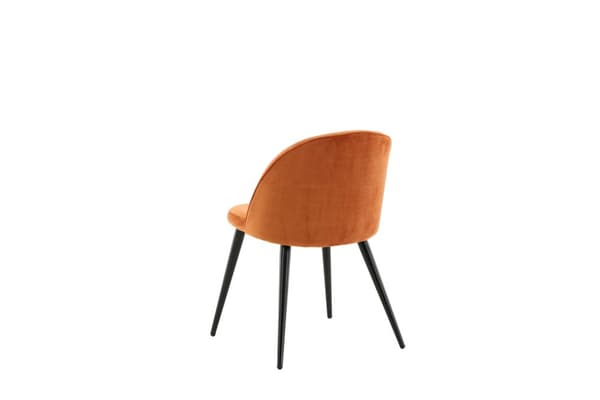 2 x Velvet spisestuestoler velour oransje, svart.