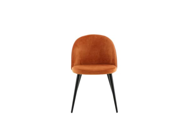 2 x Velvet spisestuestoler velour oransje, svart.