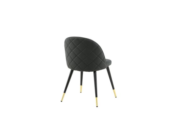 2 x Velvet spisestuestoler PU kunstskinn svart.