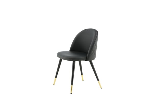 2 x Velvet spisestuestoler PU kunstskinn svart.