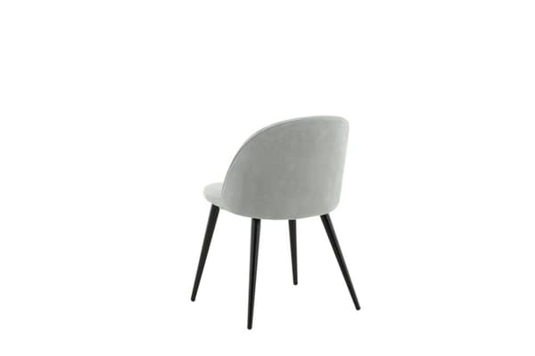 2 x Velvet spisestuestoler fløyel lysegrå, svart.