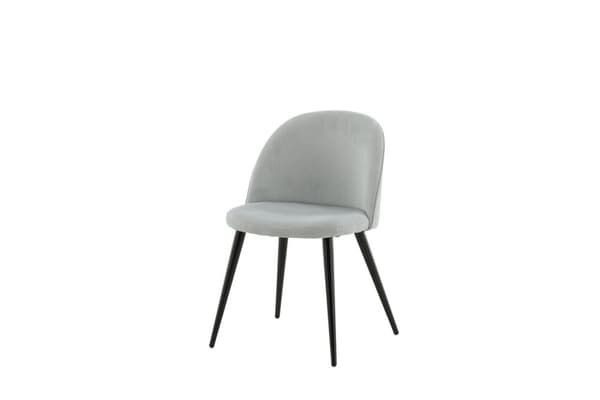2 x Velvet spisestuestoler fløyel lysegrå, svart.