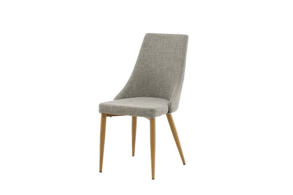 2 x Leone spisestuestoler lysegrå, eik dekor.