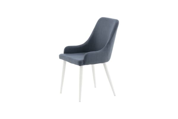 2 x Plaza spisestuestoler blå, hvit.
