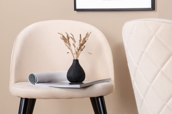 2 x Velvet spisestuestol velour beige.