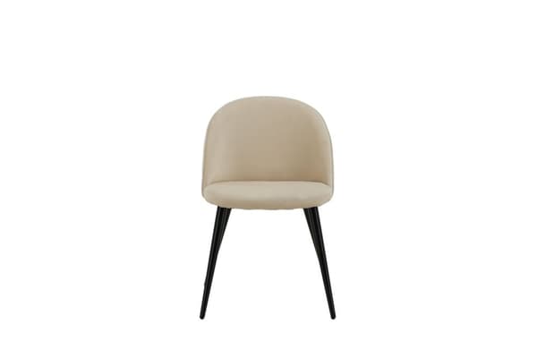 2 x Velvet spisestuestol velour beige.