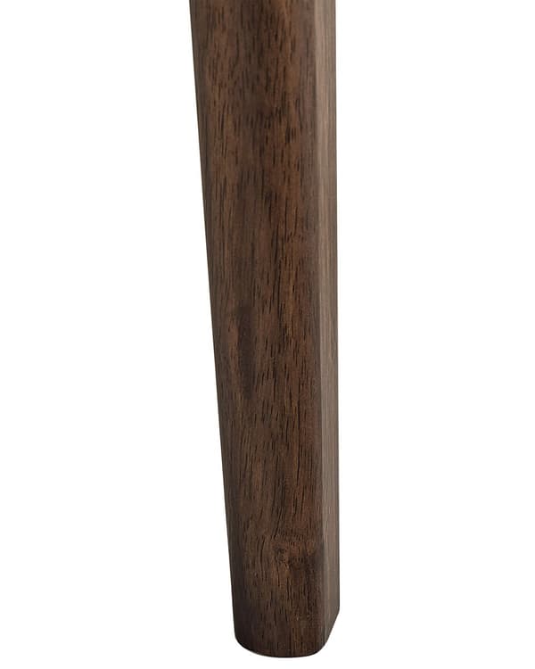 Sæt med 2 spisestuestole mørkt gummitræ blåt stof uden armlæn retro traditionel stil