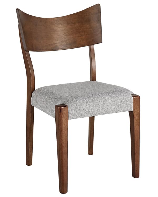 Tuoli tumma puu harmaa 50 x 87 x 50 cm puu kangas MDF 2 kpl perinteinen moderni