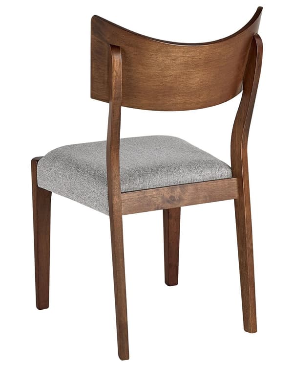 Tuoli tumma puu harmaa 50 x 87 x 50 cm puu kangas MDF 2 kpl perinteinen moderni