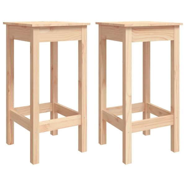 vidaXL Barstoler 2 stk 40x40x78 cm heltre furu