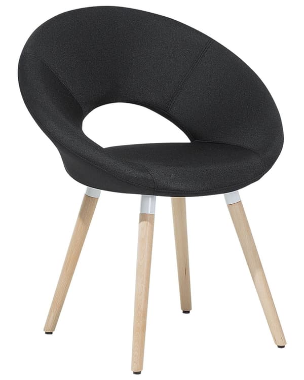 Sett med 2 Spisestuestoler Svart Stofftrekk Lette Treben Moderne Eklektisk stil