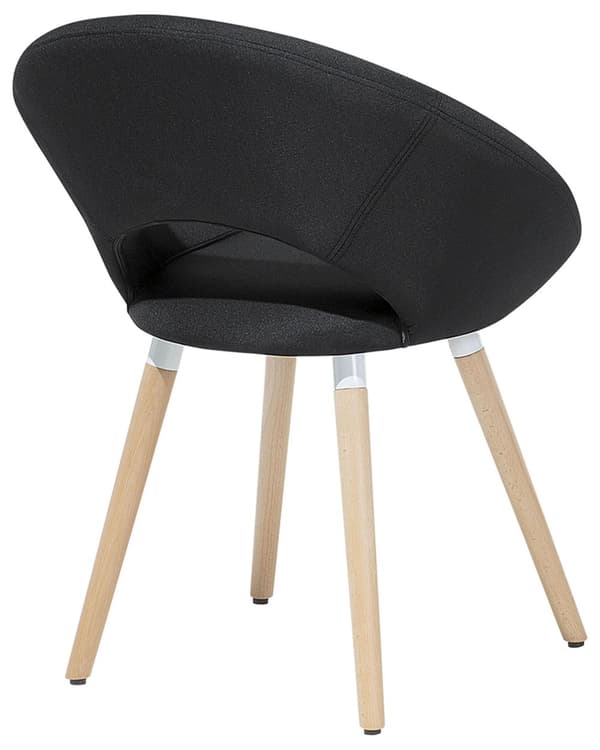 Sett med 2 Spisestuestoler Svart Stofftrekk Lette Treben Moderne Eklektisk stil
