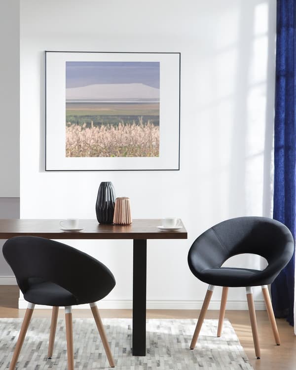 Sett med 2 Spisestuestoler Svart Stofftrekk Lette Treben Moderne Eklektisk stil